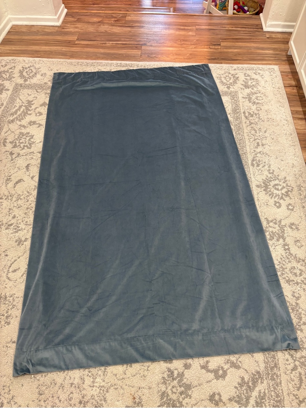 HPD Heritage Plush Velvet Curtain Denmark Blue 50”W x 84”L